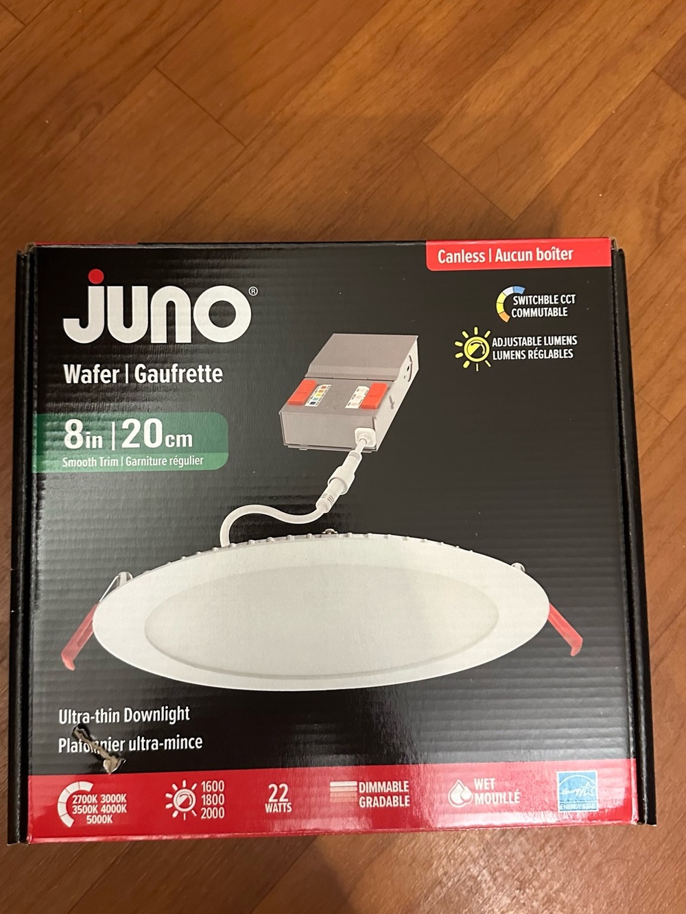 Juno 8in White Ultra-Thin LED Wafer Downlight